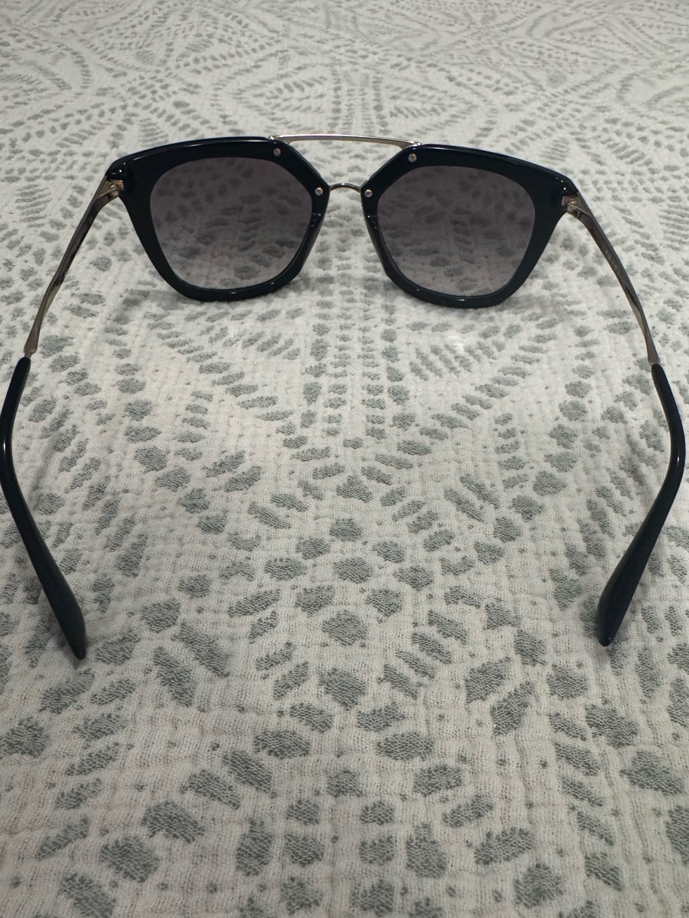 Prada Black Sunglasses with Gold Double Bridge - Picture 3 of 4